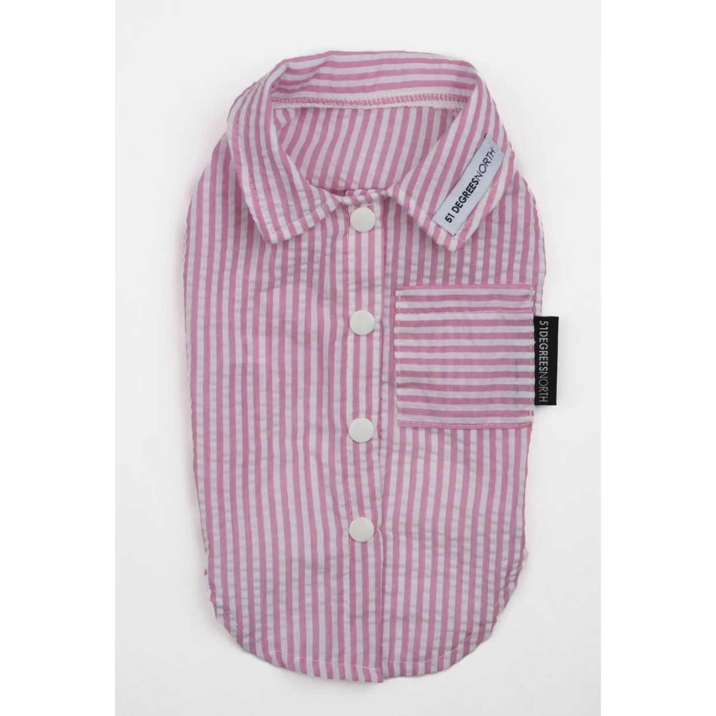 51 Degrees North Seersucker Shirt Pink - Hondenkleding