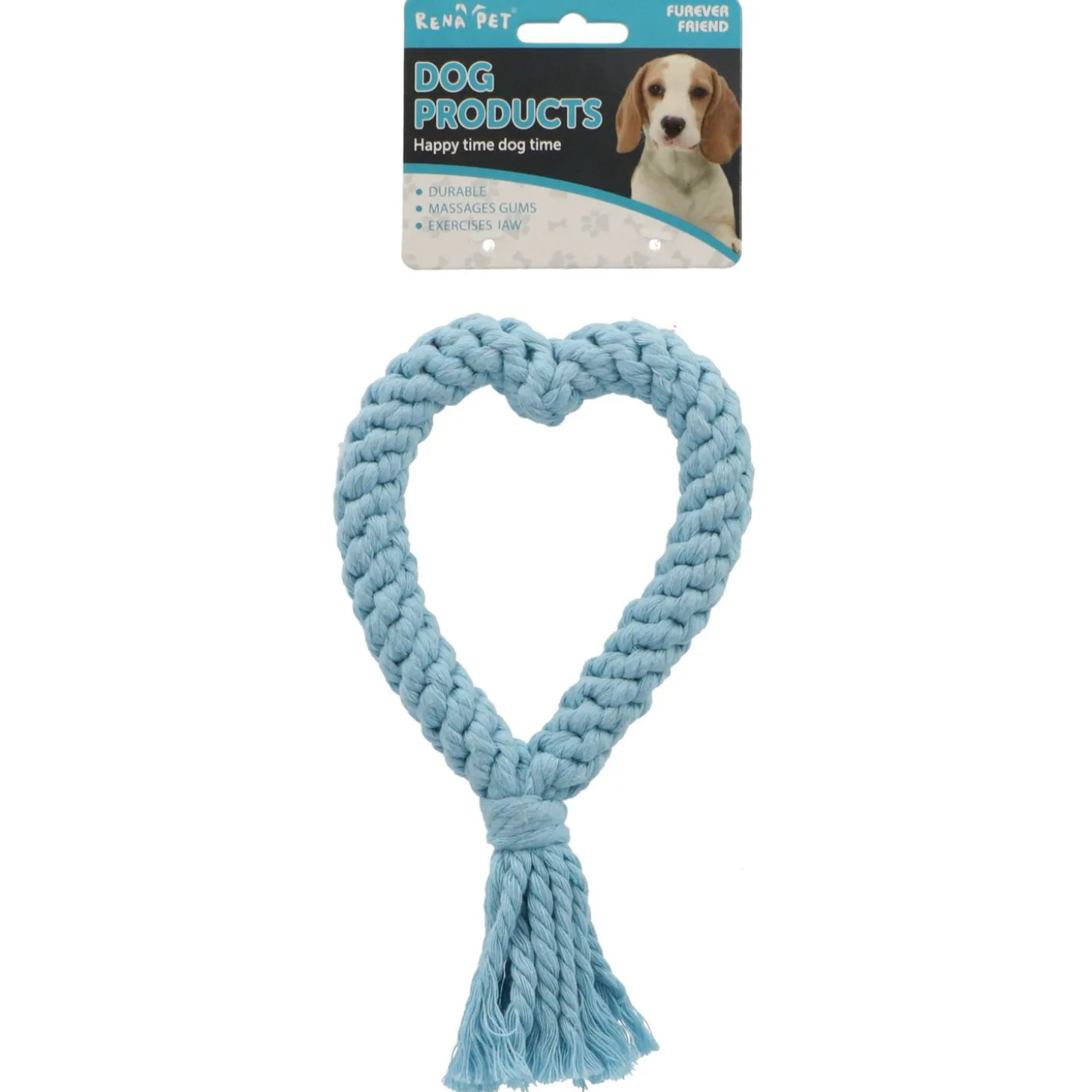 Adori Flostouw Hartje - Hondenspeelgoed - 18 cm Assorti