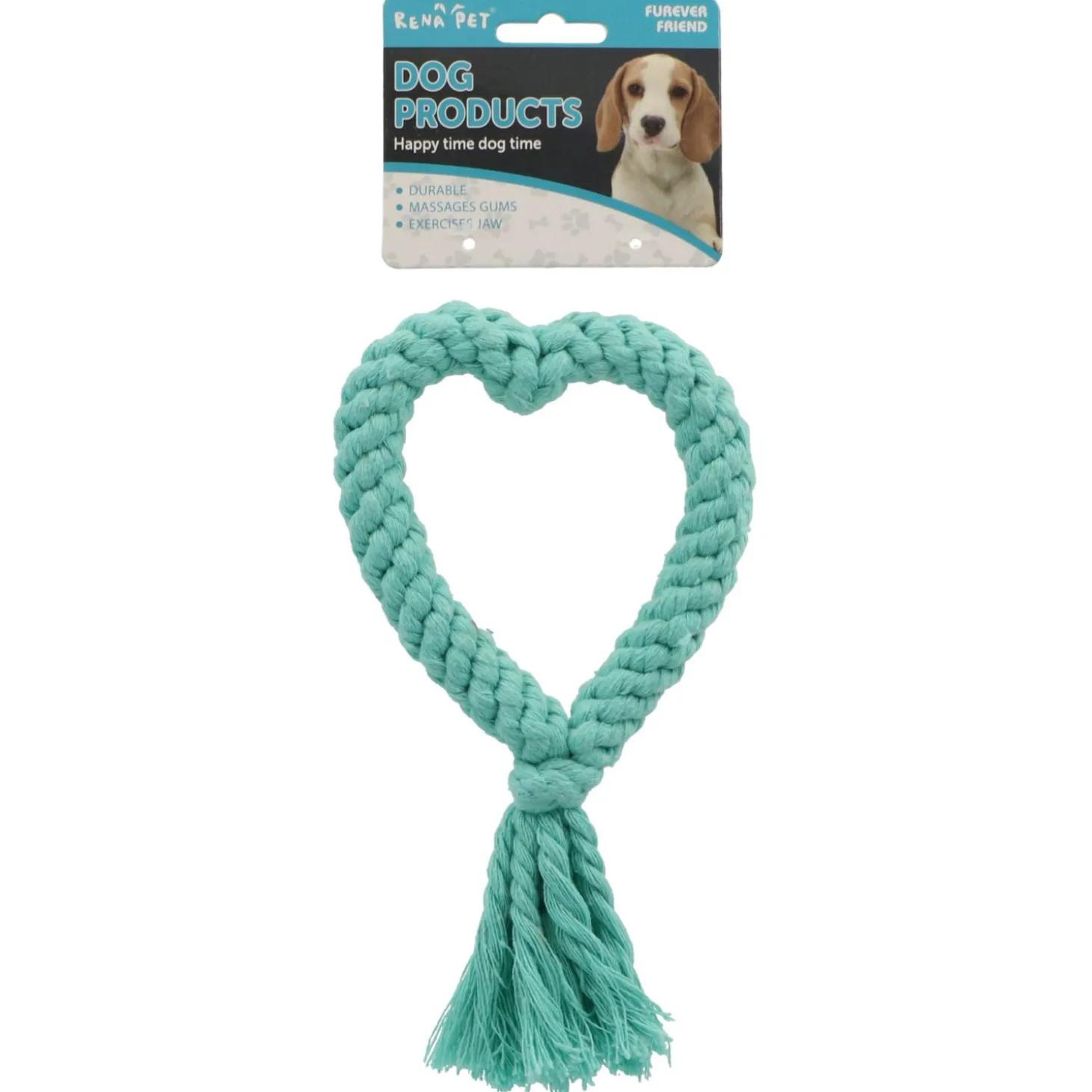 Adori Flostouw Hartje - Hondenspeelgoed - 18 cm Assorti