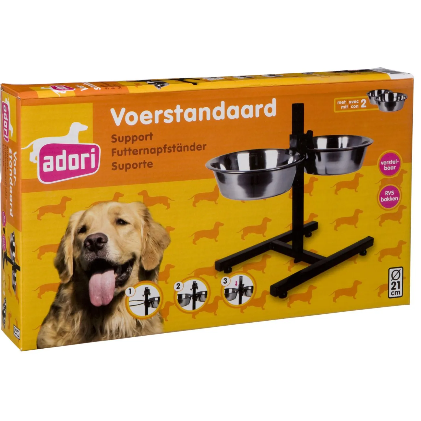 Adori H Standaard Inclusief 2 Bakken - Hondenvoerbak