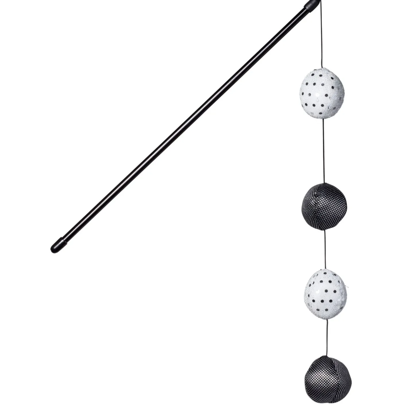 Adori Hengel Met 4 Ballen - Kattenspeelgoed - Zilver Zwart per stuk