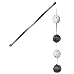 Adori Hengel Met 4 Ballen - Kattenspeelgoed - Zilver Zwart per stuk