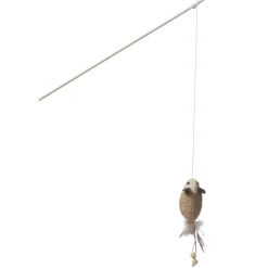 Adori Hengel Met Muis Met Veren - Kattenspeelgoed - Bruin Beige per stuk