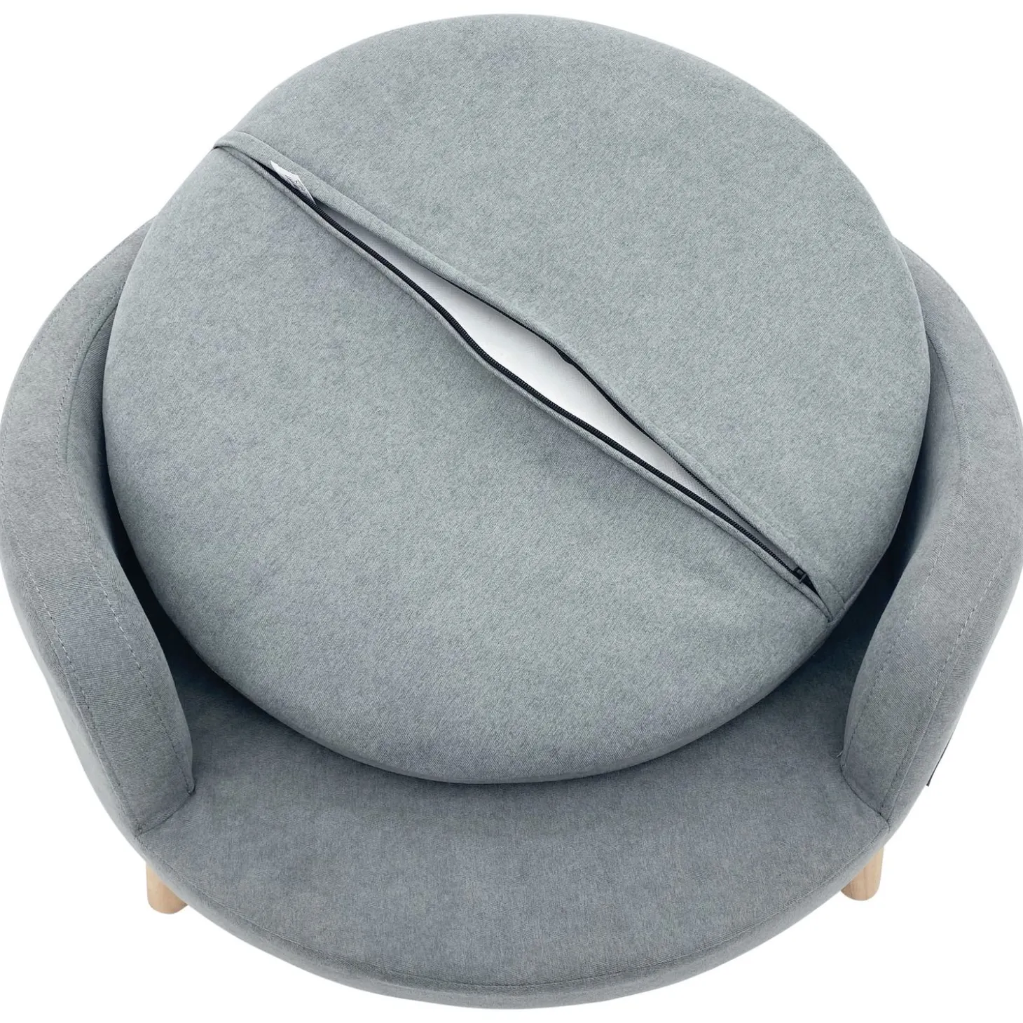 Adori Hondensofa Sienna Rond - Hondenbank - Ø66 cm Grijs