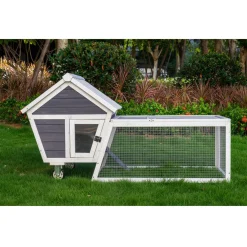 Adori Konijnenhok Bux - Dierenverblijf - 158x60x81.5 cm Grijs Wit