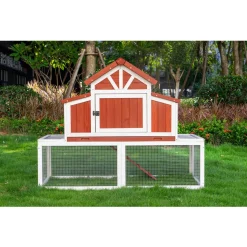 Adori Konijnenhok Hazel - Dierenverblijf - 141x67x112 cm Rood Wit