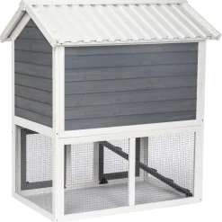 Adori Konijnenhok Izzy - Dierenverblijf - 111x71x115 cm Grijs Wit