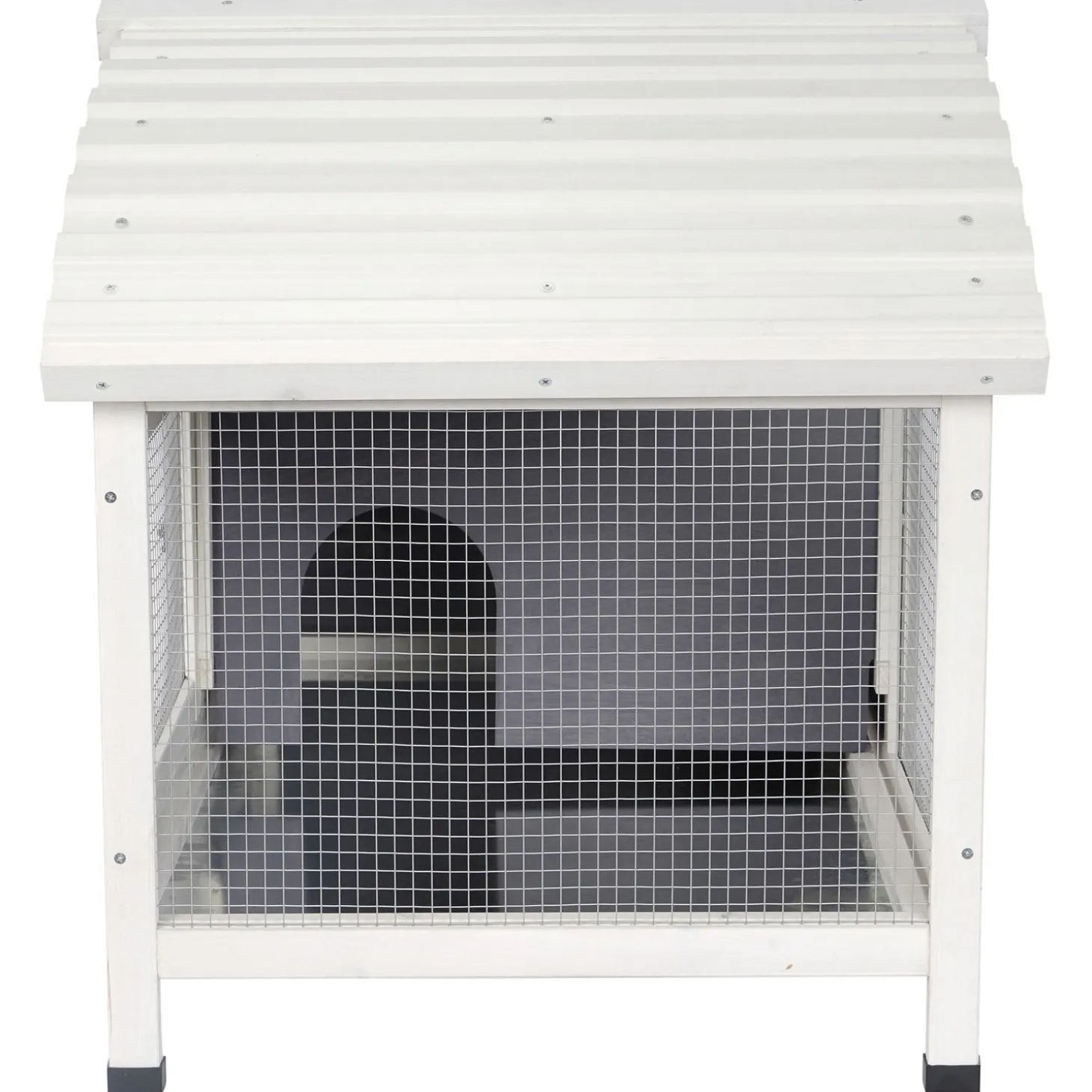Adori Konijnenhok Jax - Dierenverblijf - 117x70x74 cm Grijs Wit