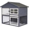 Adori Konijnenhok Raffy - Dierenverblijf - 130x86x112.5 cm Donkergrijs Wit