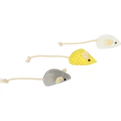 Adori Muis 3-Pack - Kattenspeelgoed - 5x3 cm Assorti