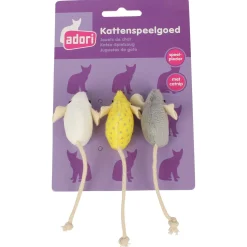 Adori Muis 3-Pack - Kattenspeelgoed - 5x3 cm Assorti