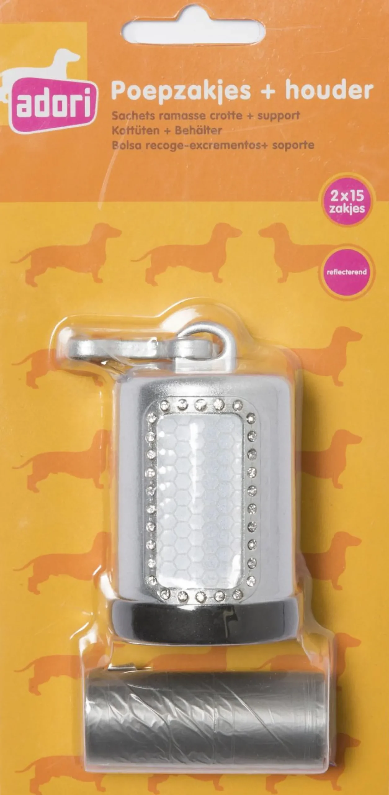 Adori Poepzakjes Met Houder - Hondenpoepzakjes - 6x5.5x9 cm Zilver