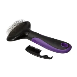 Adori Slickerborstel Kat Softgrip - Kattenvachtborstel - 17.5x8.5 cm Zwart Paars