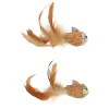 Adori Vis Met Veren 2-Pack - Kattenspeelgoed - 10x9 cm Multi-Color