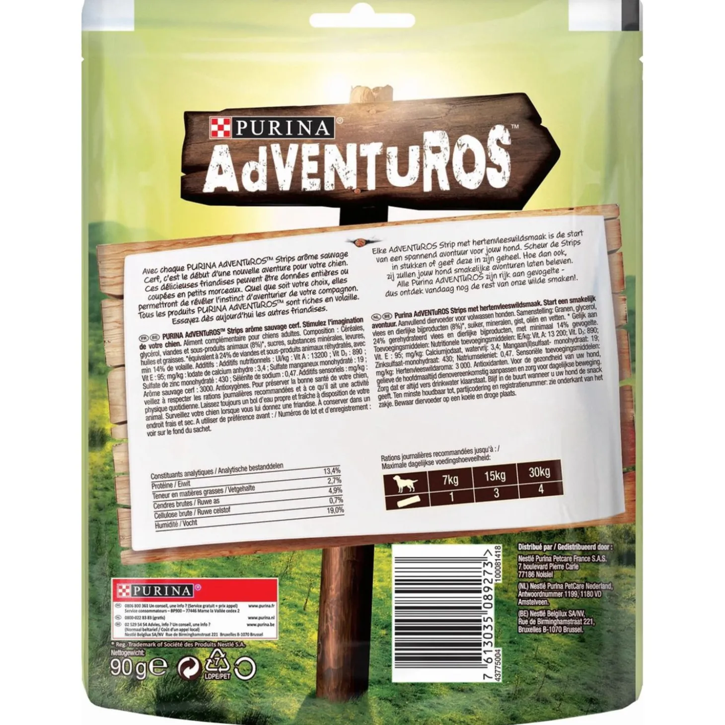 Adventuros Strips - Hondensnacks - Hert Wild 90 g
