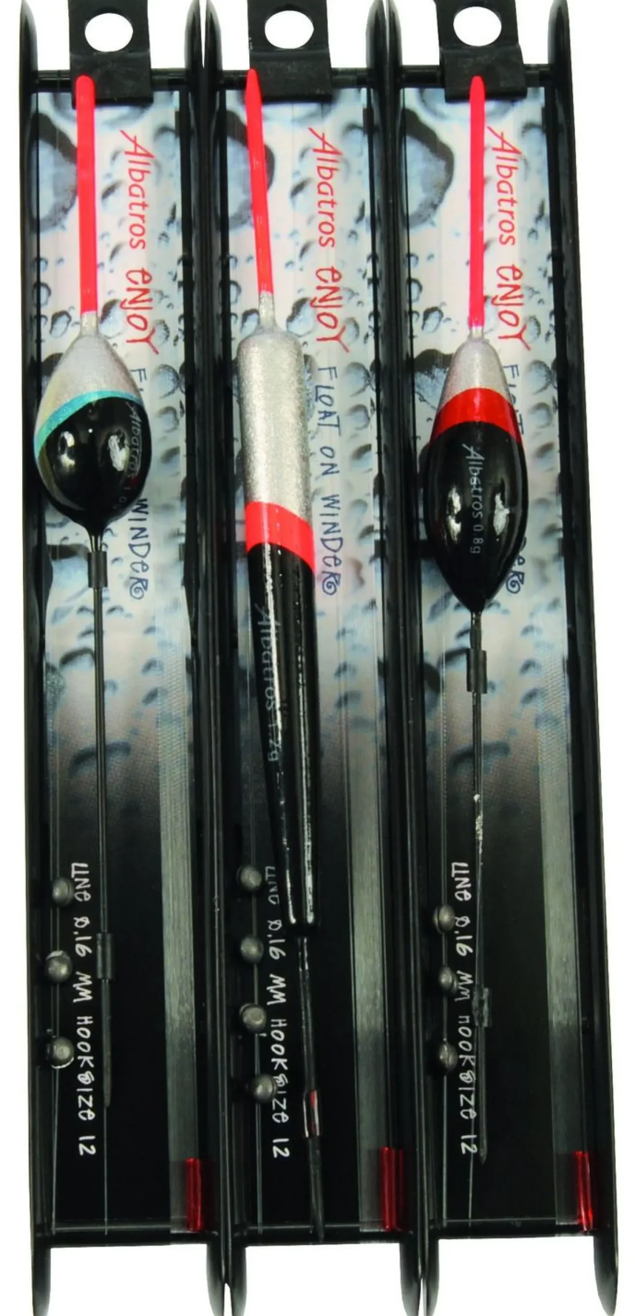 Albatros Enjoy 3 Tuigenset Europe - Tuigen - 12 cm Zwart Rood Wit 3 stuks Witvis
