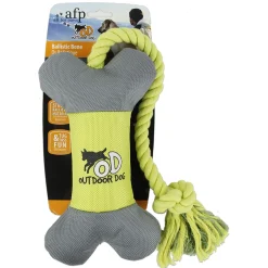 All For Paws Outdoor Ballistic Bone - Hondenspeelgoed - 64 cm Oranje Groen