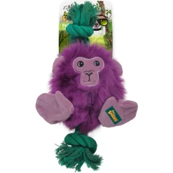 All For Paws Safari  Big Foot Monkey - Hondenspeelgoed - 31 cm Paars