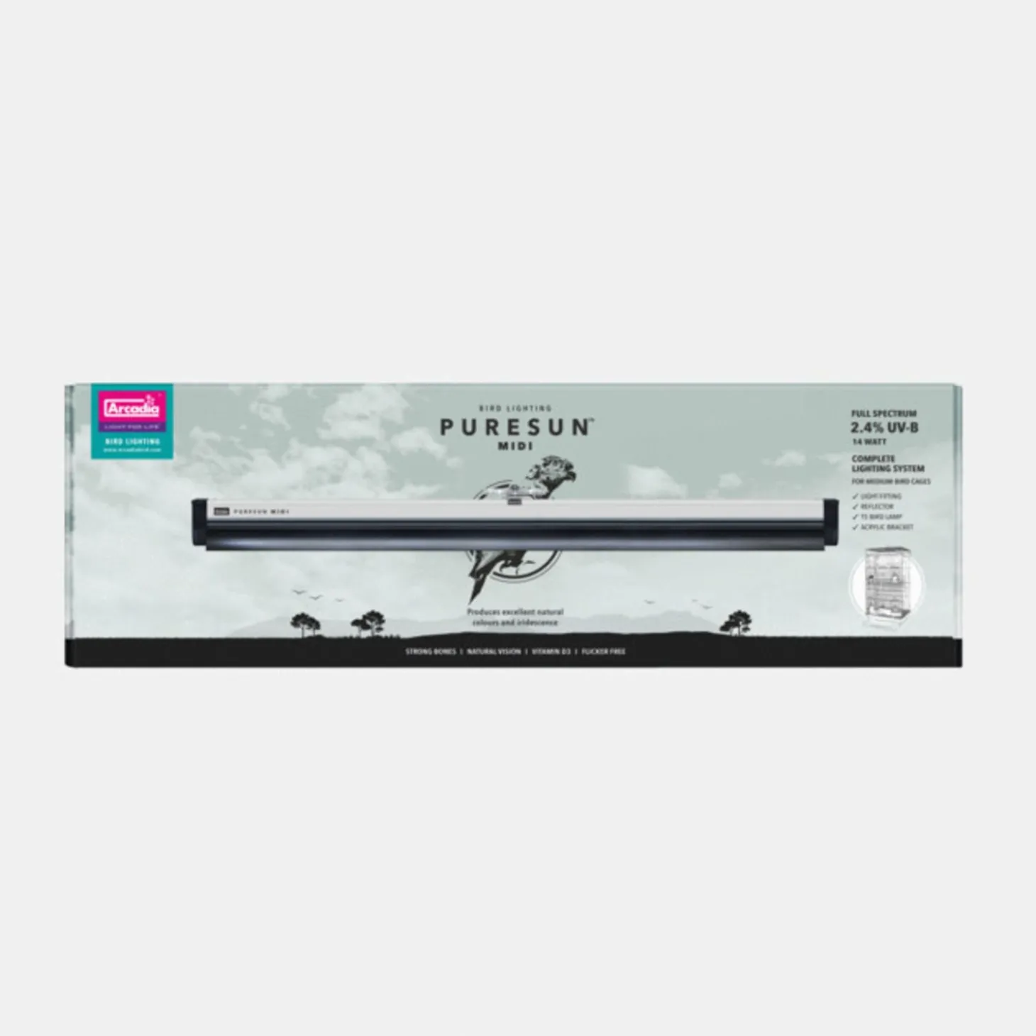 Arcadia Puresun Vogel Lamp Set Met Houder - Verwarming - 14 Watt M