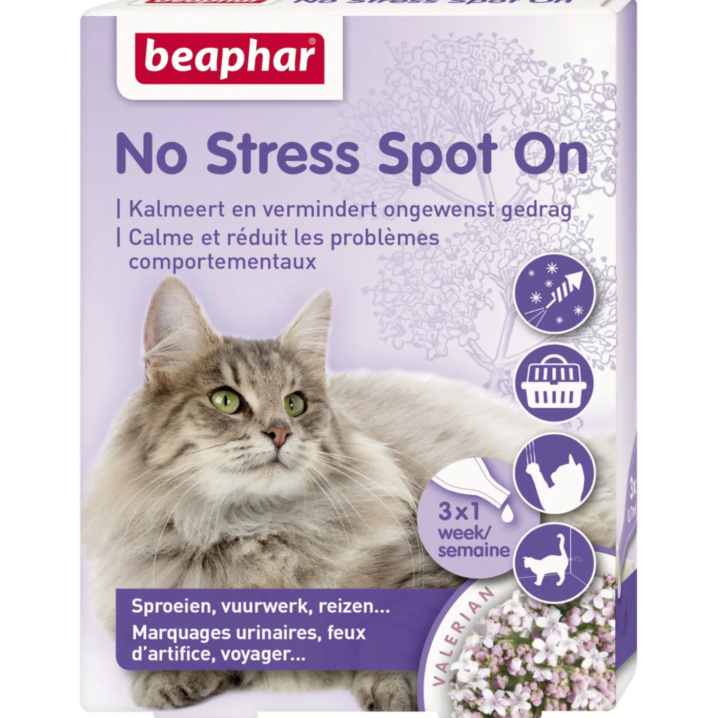 Beaphar No Stress Spot On Kat - Anti stressmiddel - 3 pip