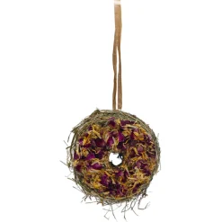 Beeztees Hooi Donut - Knaagdiersnack - Rozenbloesem Goudsbloem 10x5 cm 65 g