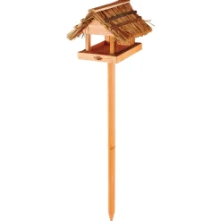 Best For Birds Vogelvoederhuis Prikstok Rieten Dak - Voederhuis - 28.8x26.5x113 cm
