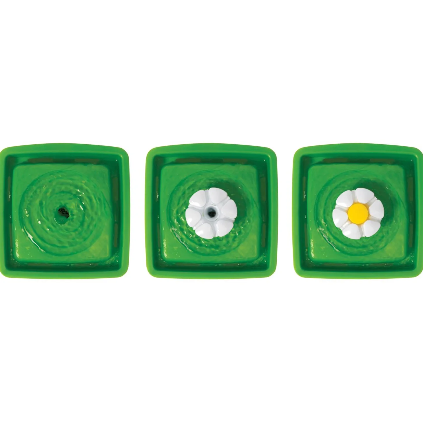 Catit Drinkfontein Mini Bloem Senses - Kattendrinkbak - Ø18.2x12 cm 1.5 l Wit Groen Mini
