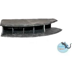 Ceramicnature Leisteen Hotel Hoek Enkel Links - Aquarium - Ornament - 14.5x24x4 cm