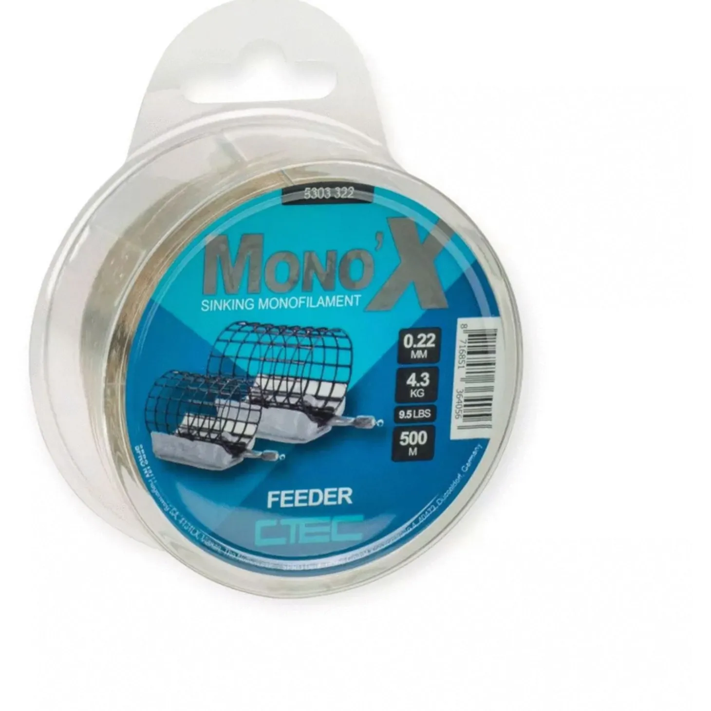 C-Tec Mono X Feeder Brown 0.22mm/4.3kg 500m - Vislijn -