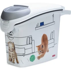 Curver Voercontainer Kat - Kattenvoerbewaarbak - 10 l Wit