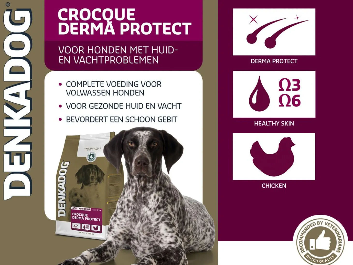 Denkadog Superior Crocque Derma Protect - Hondenvoer - Kip Rund Rijst 12.5 kg