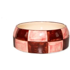 Dogguo Block Dogbowl Bruin&Pink - Hondenvoerbak