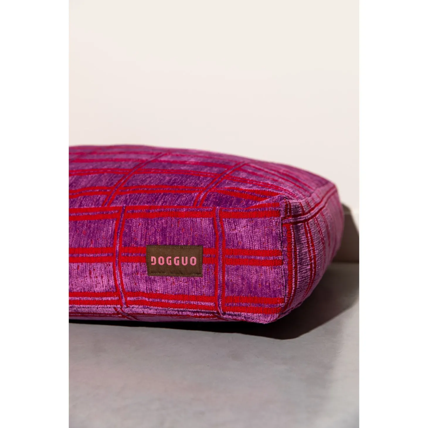 Dogguo Check Bed Paars&Rood - Hondenmatras