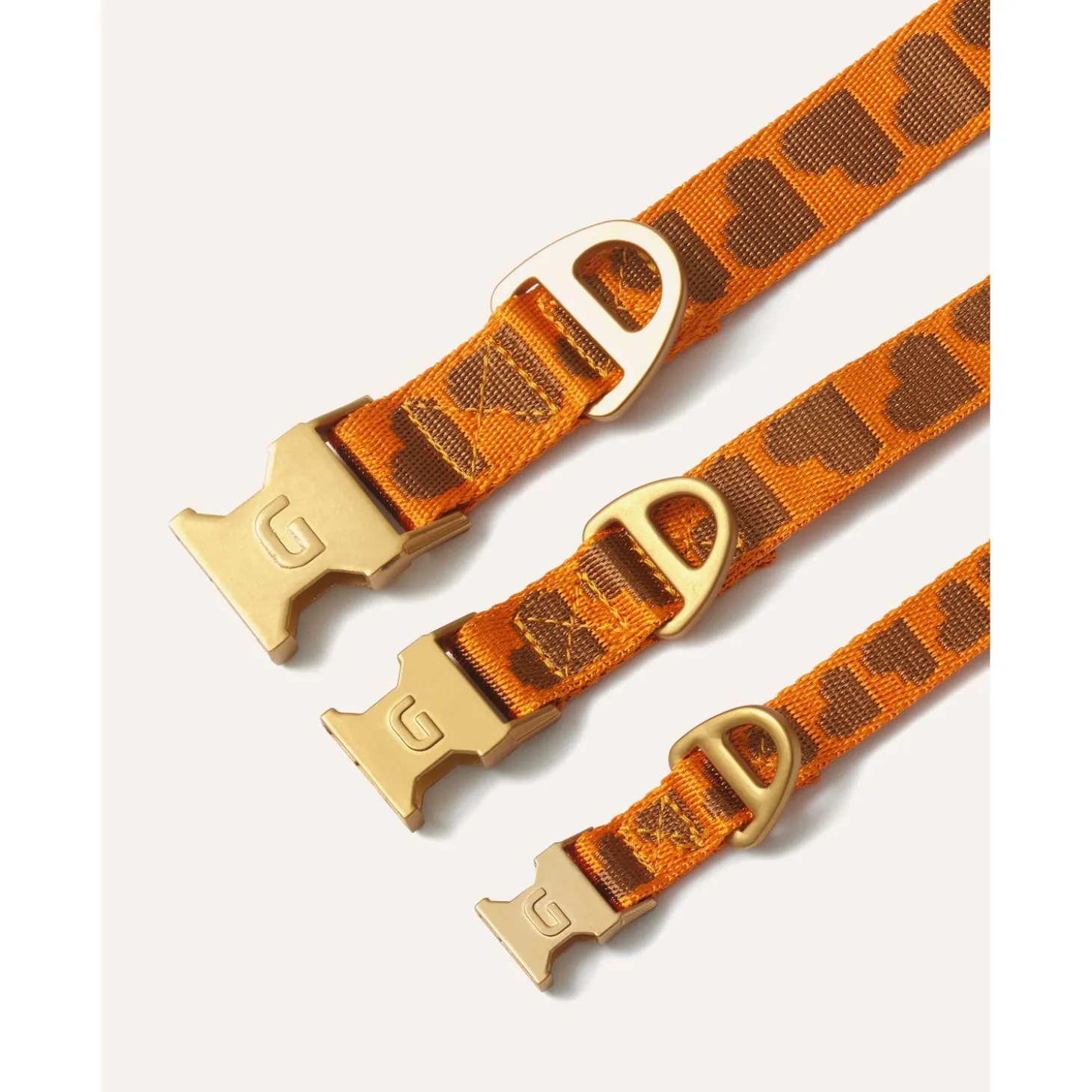 Dogguo Collar - Hondenhalsband - 42-68 cm Oranje Bruin L