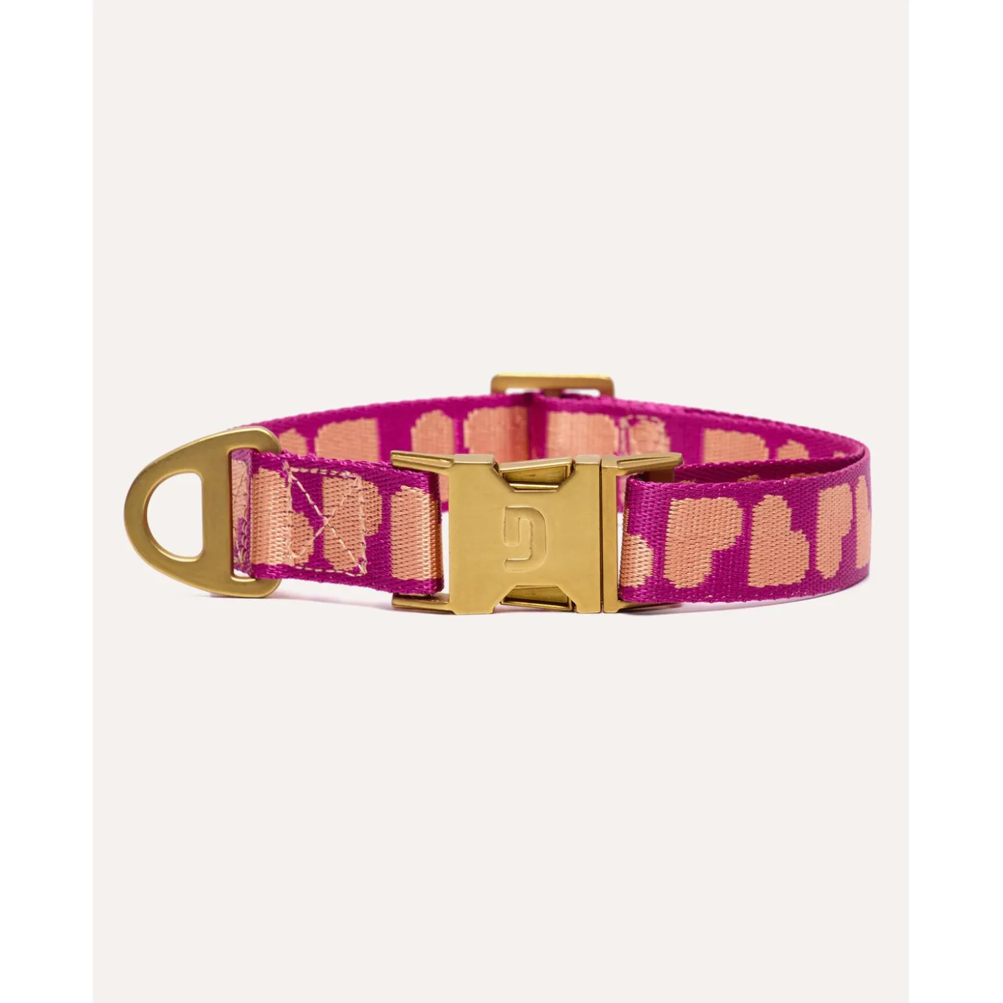 Dogguo Collar - Hondenhalsband - 22-36 cm Magenta Abrikoos Xs