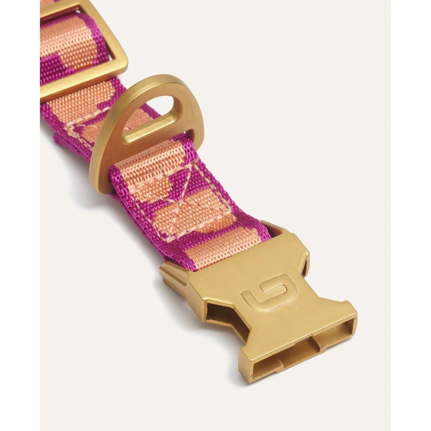Dogguo Collar - Hondenhalsband - 22-36 cm Magenta Abrikoos Xs
