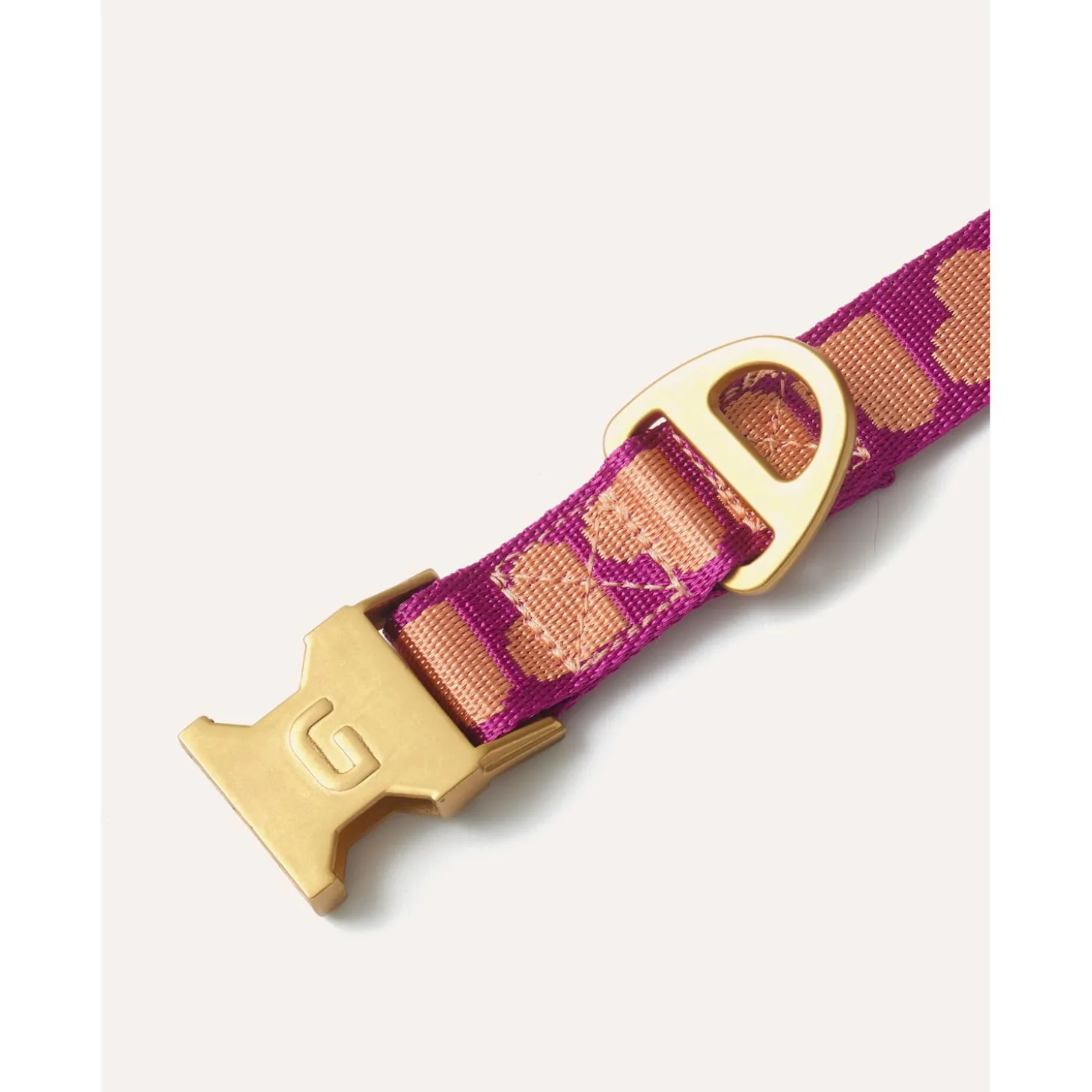 Dogguo Collar - Hondenhalsband - 22-36 cm Magenta Abrikoos Xs