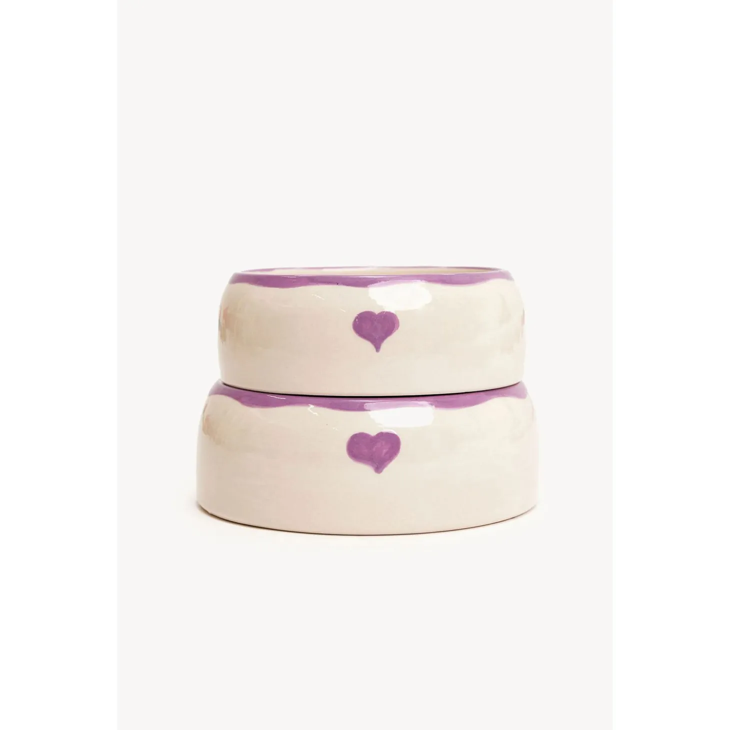 Dogguo Heart Dogbowl Paars&Beige - Hondenvoerbak