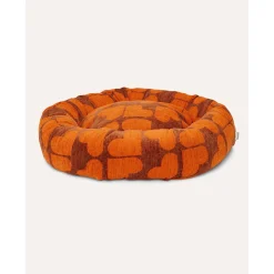 Dogguo Heart Round Bed - Hondenmatras - 75x75x25 cm Bruin Oranje M