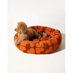 Dogguo Heart Round Bed - Hondenmatras - 75x75x25 cm Bruin Oranje M