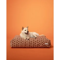 Dogguo Retro Wave Bed - Hondenmatras - 85x55x15 cm Bruin Beige M
