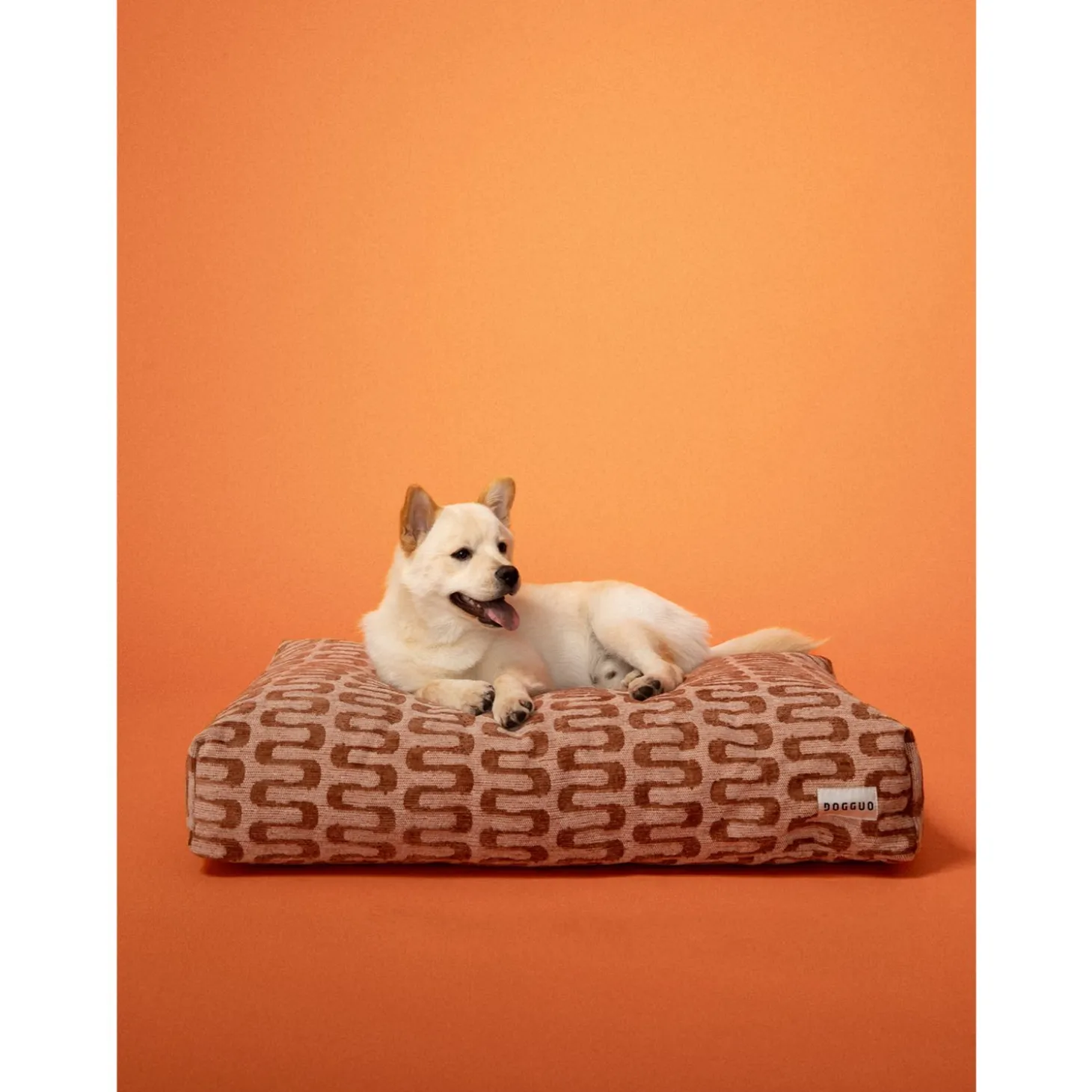 Dogguo Retro Wave Bed - Hondenmatras - 85x55x15 cm Bruin Beige M