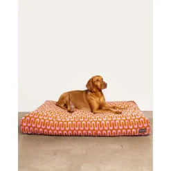 Dogguo Retro Wave Bed - Hondenmatras - 125x75x15 cm Roest Pink Xl