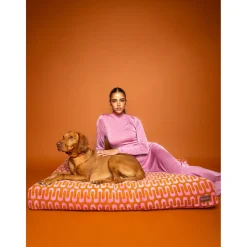 Dogguo Retro Wave Bed - Hondenmatras - 125x75x15 cm Roest Pink Xl