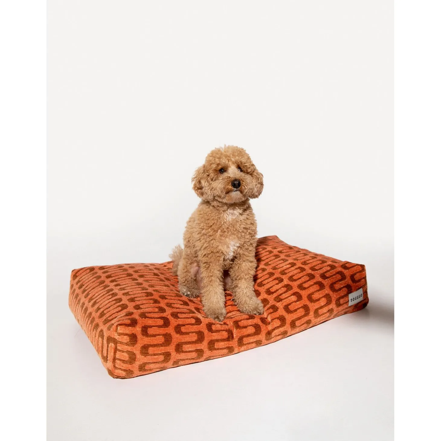 Dogguo Retro Wave Bed - Hondenmatras - 85x55x15 cm Abrikoos Bruin M