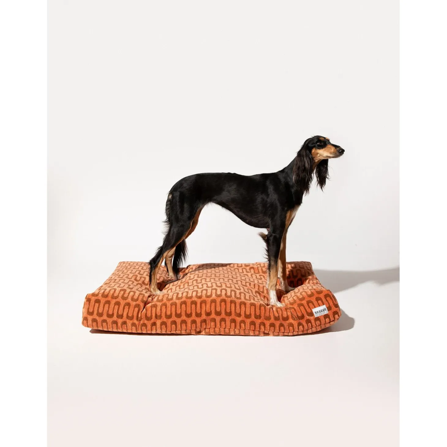 Dogguo Retro Wave Bed - Hondenmatras - 85x55x15 cm Abrikoos Bruin M