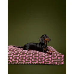 Dogguo Retro Wave Bed - Hondenmatras - 85x55x15 cm Groen Pink M