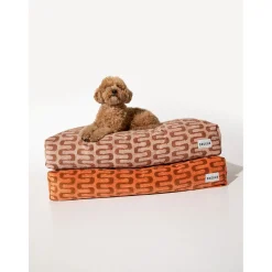 Dogguo Retro Wave  Bed - Hondenmatras - 125x75x15 cm Bruin Beige Xl