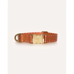 Dogguo Retro Wave Collar - Hondenhalsband - Ø26 cm Roest Pink L