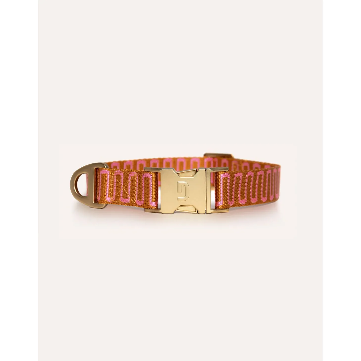 Dogguo Retro Wave Collar - Hondenhalsband - Ø26 cm Roest Pink M
